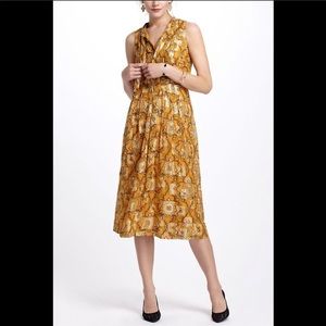 Anthropologie Gold Spun Paisley dress